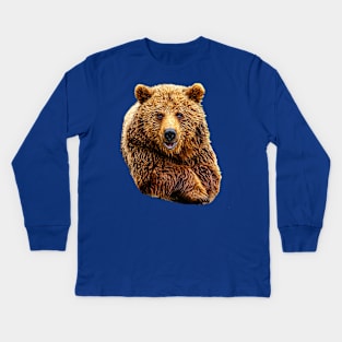 Cute Brown Bear Kids Long Sleeve T-Shirt